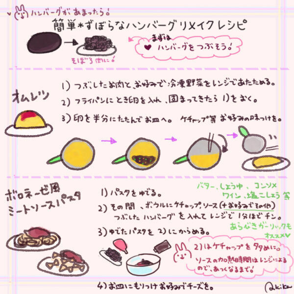 簡単ずぼら飯！　お弁当や作り置きにも最適なハンバーグ＆リメイクレシピの3枚目の画像