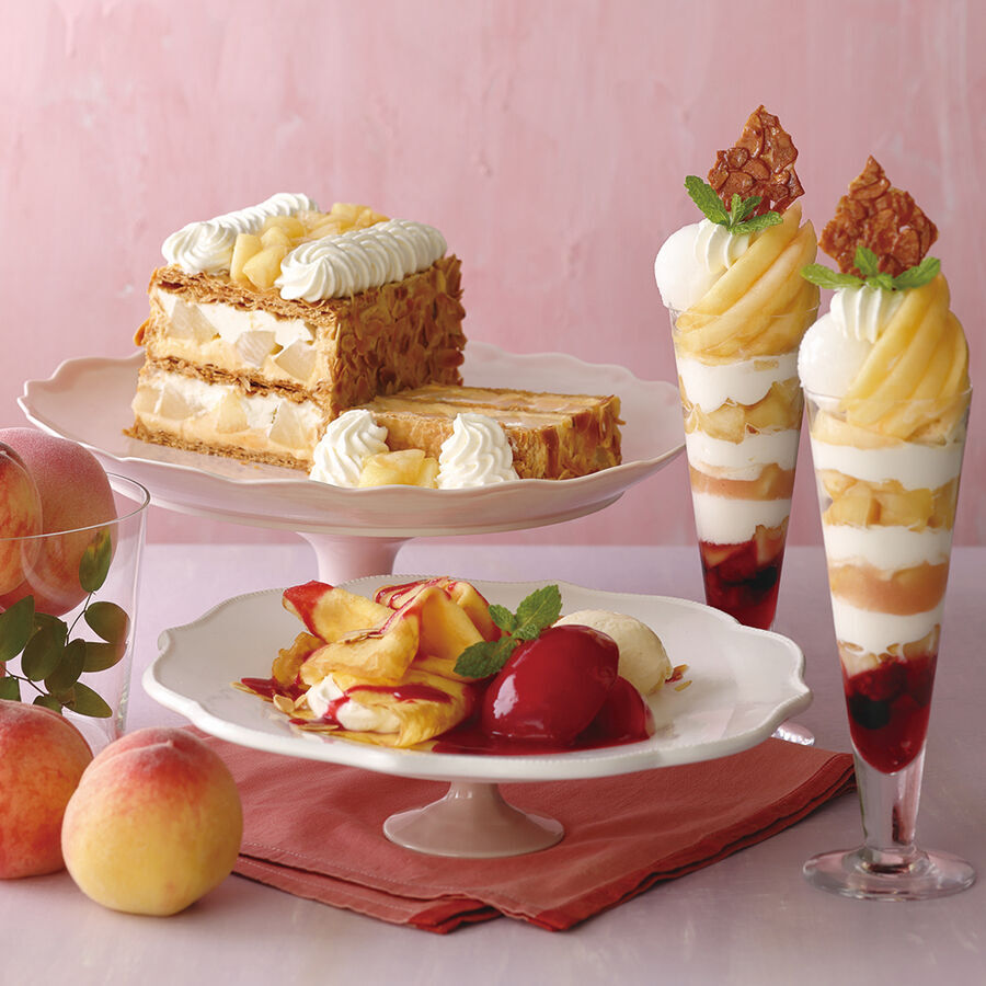 【キハチカフェ】甘くておいしい桃の果肉をたっぷり使用した夏限定のデザートが販売開始♡の1枚目の画像