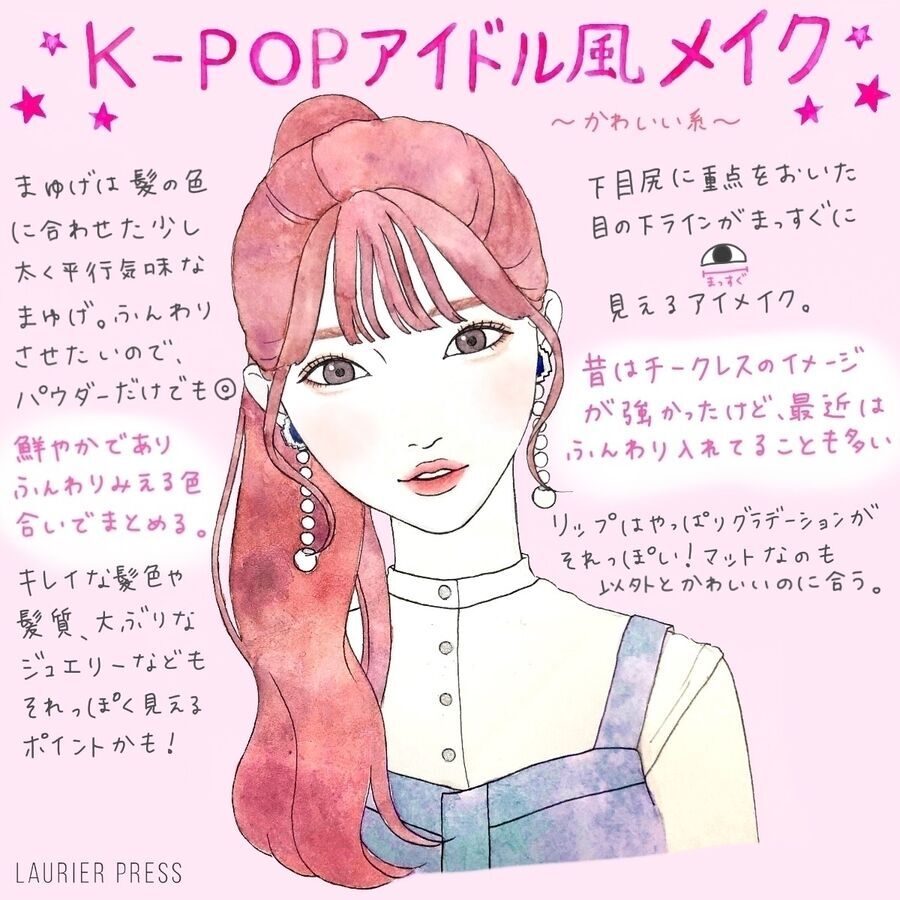 K-POPアイドル風メイクのコツ♡　かわいい系・かっこいい系の2パターン解説の1枚目の画像