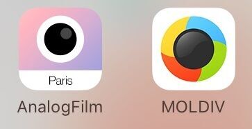 AnalogFilmのParisと、MOLDIVはマストでいれたいアプリ♡