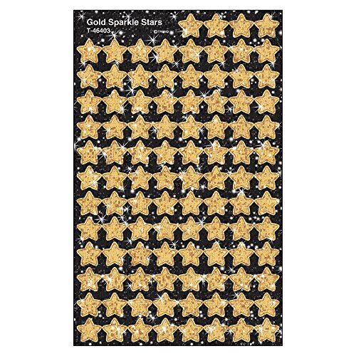 Trend Enterprises トレンド superShapes Stickers Gold Sparkle Stars 【ごほうびシール】 キラキラ星ご褒美シール 金 （400枚入り）