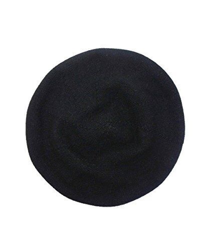 ドリームウォーク 帽子 ベレー帽 コットンニットベレー帽 (ポッチなし 大人サイズ Black) 綿 親子でおそろい