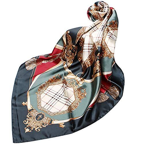 AIKOO スカーフ シルク レディース 髪飾り 絹 ヒョウ柄 事務 薄い 巻き方 リボン ヘアバンド