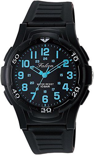 [シチズン キューアンドキュー]CITIZEN Q&Q 腕時計 Falcon ファルコン アナログ表示 10気圧防水 ウレタンベルト ブラック ブルー VP84-852