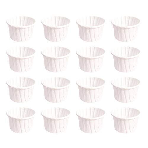 OUNONA ベーキングカップ 100枚入 タルト型 カップケーキ型 マフィンカップ 紙製 耐熱 耐油 DIY製菓用品（ホワイト）