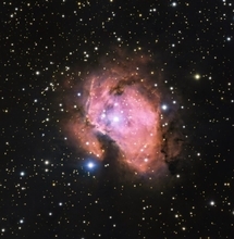 「宇宙の宝石」プログラムで撮影　ピンクに輝く星雲「Gum 46」