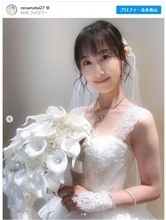 松井玲奈、突然の花嫁姿を公開　ファン絶賛「めちゃくちゃ可愛い」