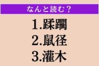 【難読漢字】「蹂躙」「鼠径」「灌木」読める?