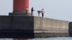 横浜港 立ち入り禁止に釣り人多数