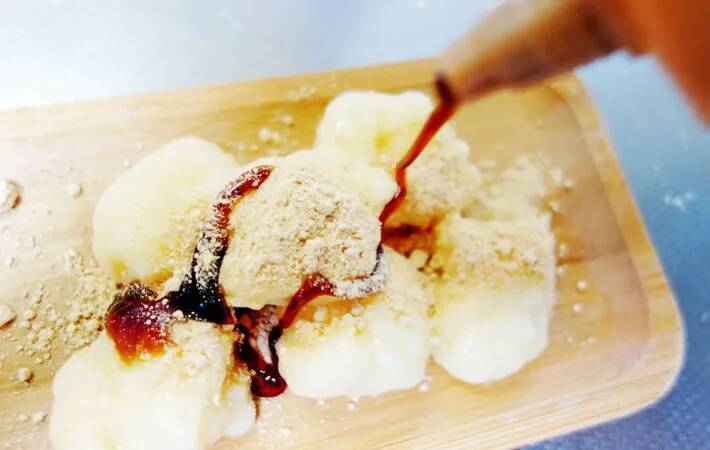 『スーパーカップ』と白玉粉を混ぜてゆでると…できた和菓子に家族「これはおいしい」