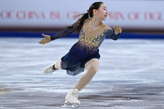 松生、スピン取りこぼす=中国杯フィギュア