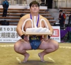 日体大3年杉本が学生横綱=全国学生相撲