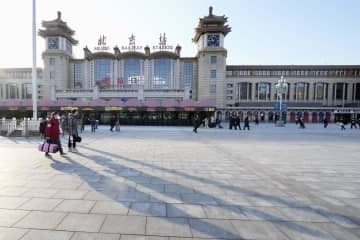 閑散とする北京駅