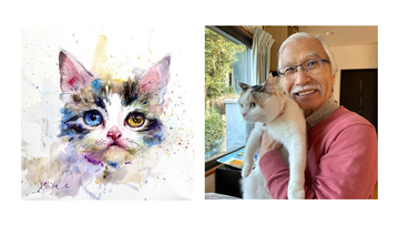 YouTubeで “おじいちゃん先生” として人気の水彩画家・柴崎春通氏の個展「猫に想う」