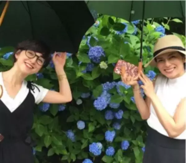 柴咲コウと滝川クリステルが紫陽花デート　偶然のインスタ被りに「なかよしかよっ」