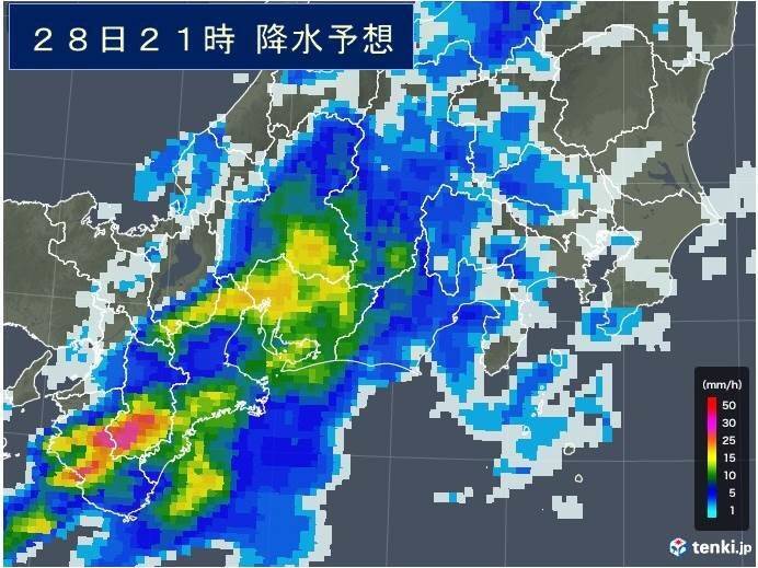 東海　28日は断続的に雨