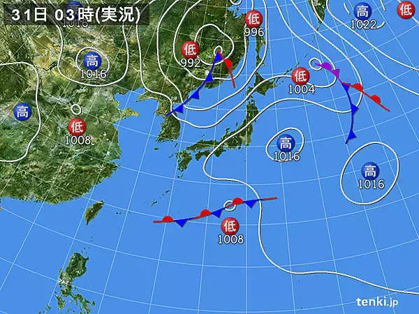 31日　全国的にムシムシ　日本海側を中心に雨
