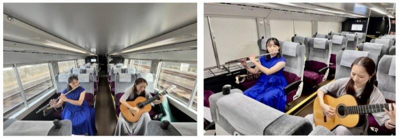 中央線グリーン車が「走るコンサートホール」に!11月限定、土休日にプロによるフルートやギター生演奏イベントを実施