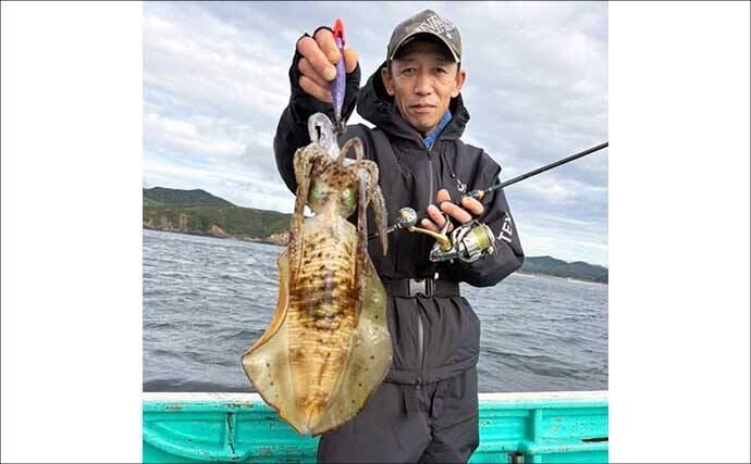 【沖のルアー釣果速報】ティップランでアオリイカ船中23匹!サオ頭は7匹をマーク(三重)
