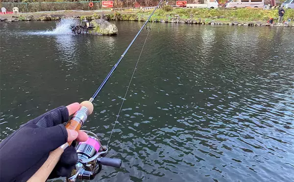 「エリアトラウトのナイター釣行を3色のカラーだけで攻略してみた【神奈川】」の画像