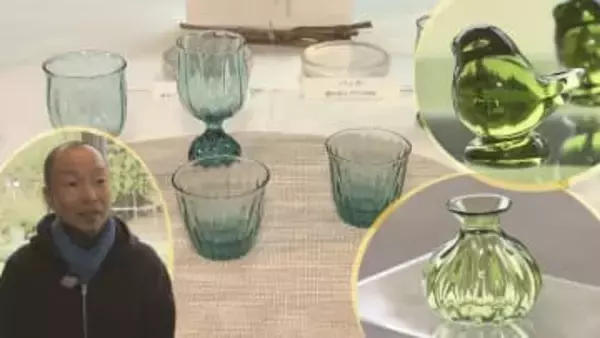 【秋色を訪ねて】② 特産のぶどうの木の枝を燃やし、出てきた灰を活用した葡萄灰ガラス 岩手・花巻市