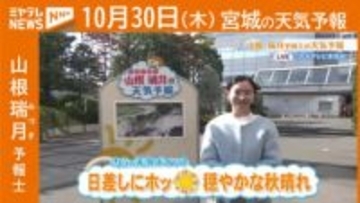 “日差しにホッ 穏やかな秋晴れ” 30日(木) 宮城の天気