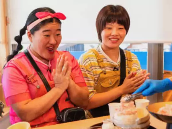 ガンバレルーヤが鳥取で衝撃の「カニ山盛り丼」を発見!盛大な掛け声とともに、カニを盛る勢いが止まらない!|鳥取県北栄町