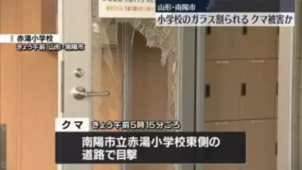 小学校でガラス割られる クマによる被害か 山形・南陽市