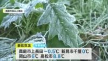 瀬戸内 放射冷却の影響で今季一番の冷え込み 高松市の最低気温は今季初10度下回る【岡山・香川】