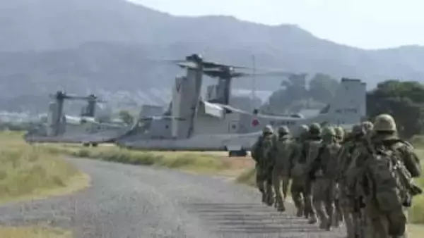 オスプレイ 離島の防衛を想定し輸送訓練 長崎で実施 水陸機動団が参加「時間的に短縮できることが望ましい」
