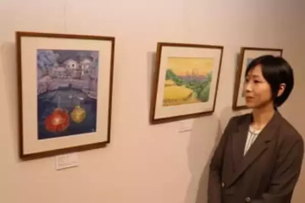 映画「蔵のある街」登場のイラスト 倉敷のギャラリーで展示