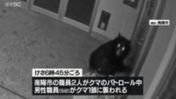 小学校の玄関ドアがクマに壊された山形県南陽市 パトロール中の職員がクマに襲われ大けが