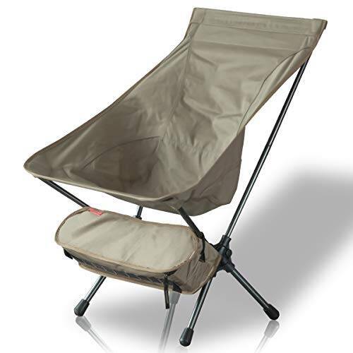 FIELDOOR ポータブルコンパクト アウトドアチェア ミドルバック 【T/C ポリコットン】 耐荷重150kg 軽量コンパクト 折りたたみ ウルトラライト タクティカル