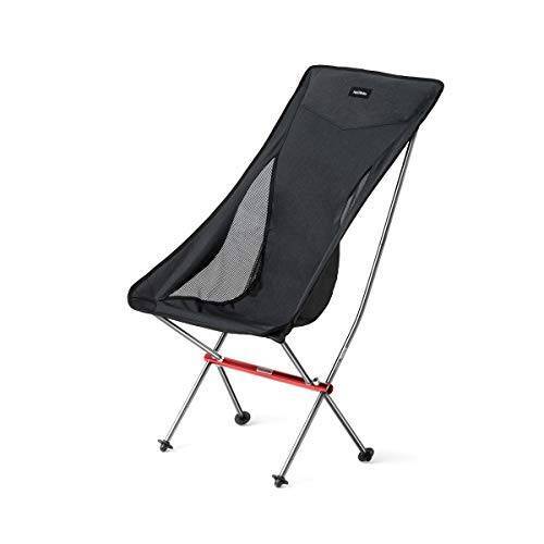 Naturehike公式ショップ アウトドアチェア 折りたたみ ハイバックタイプ 背もたれ 耐荷重150kg アルミ合金 軽量 携帯便利 お釣り 登山 キャンプ 海水浴場 ピクニック バーベキュー 室内 (ブラック)