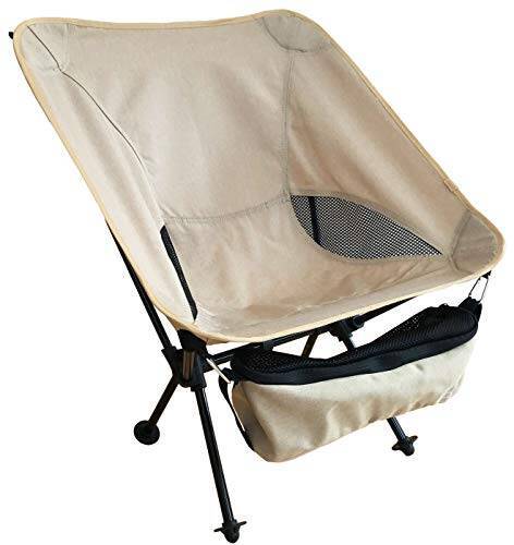 【2021ver.】ウルトラライト フィットチェア マット&リッチな風合いのカチオン織物生地 超丈夫A7075航空超々ジュラルミン製 リュックで軽々運べる ゆったりなアウトドアチェア 耐過重120kg 超軽量 900g コンパクトな収納サイズ 35×11cm (シルキーベージュ(ファブリック))