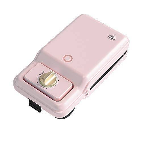 SOLEMOOD ホットサンドメーカー 電気 ワッフルメーカー 電気 圧着式 上下両面焼き ホットサンドメーカー大きめ 耳まで焼ける 4つのプレートが付属 わっふるめーかー 焼きグリルとして 朝食とランチ用に 家庭主婦/一人暮らしの方オススメ 簡単にお手入れ (ピンク)