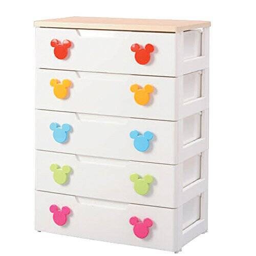 アイリスオーヤマ ディズニー ミッキー チェスト 収納ボックス 収納チェスト 棚 子ども用チェスト 5段 完成品 日本製 幅73cm MHG-725