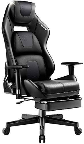 GTRACING ACE ゲーミングチェア オフィスチェア デスクチェア ゲーム用チェア リクライニング【 人間工学に基づいた3D設計 】 新開発作品 高さ調整機能【通気性 パンチングレザー】 (BLACK)