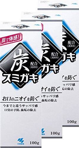 【まとめ買い】スミガキ 炭配合(清掃剤) 口臭予防 歯みがき ハーブミントの香り 100g×3個