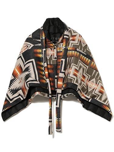 (ビームスライツ)BEAMS LIGHTS/ストール マフラー PENDLETON × TAION リバーシブル 3WAY ポンチョ レディース BLACK -