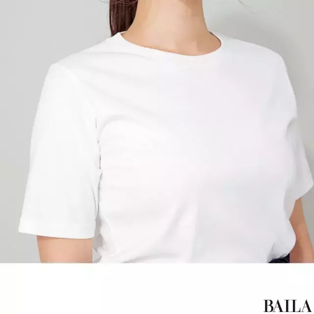 大胸さん がぽっちゃり見えない 無地白tシャツ の大正解 ローリエプレス