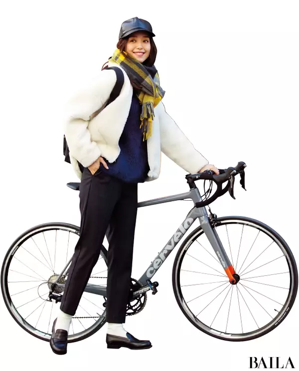 サイクリングの日は 暖かくも今っぽいボアアウターコーデ 19 1 27のコーデ ローリエプレス
