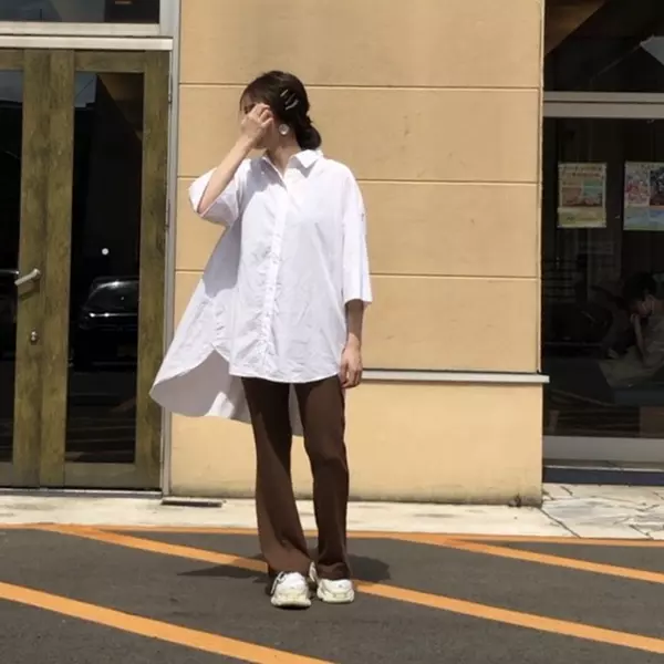 ハイ ローコーデ 足が長く見える Uniqloニットパンツ ローリエプレス