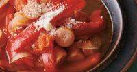 【温野菜レシピ】野菜の甘みが引き立つ「パプリカとソーセージのスープ」