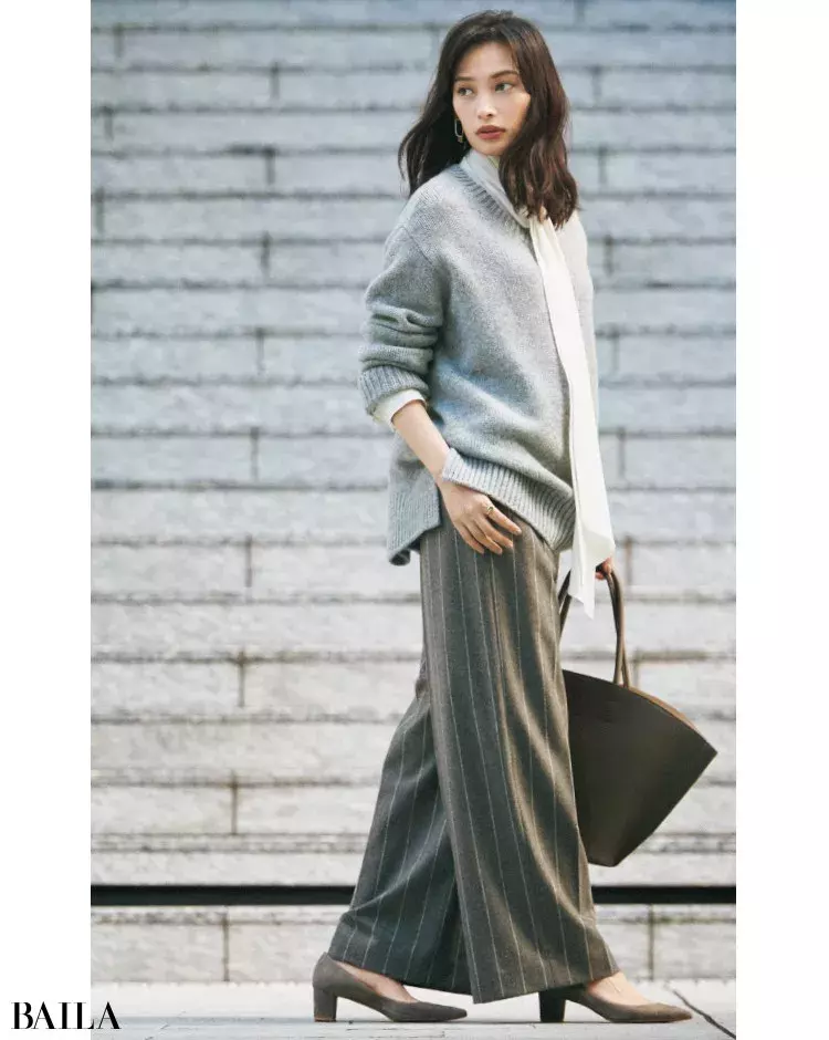 秋冬ニットコーデ 黒 グレー ブラウン3着のシンプルニット着回し全9コーデを公開 ローリエプレス