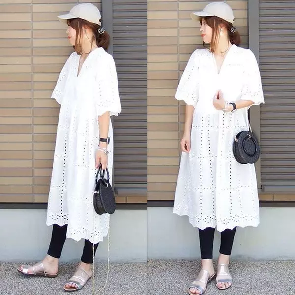 クリーンなワンピースは着崩してこそ楽しめる 最旬ホワイトワンピースコーデ ローリエプレス