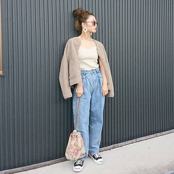 冬のワイドデニム どう着こなす 楽ちんなデニムワイドパンツのおしゃれな冬コーデ9選 ローリエプレス