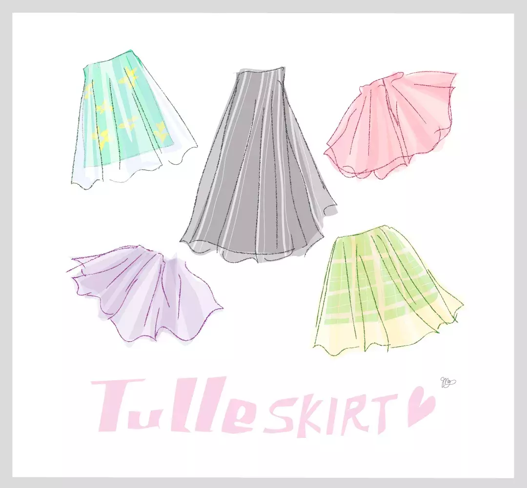着まわし力抜群 チュールスカートの着こなしコーデ イラストコラム ローリエプレス