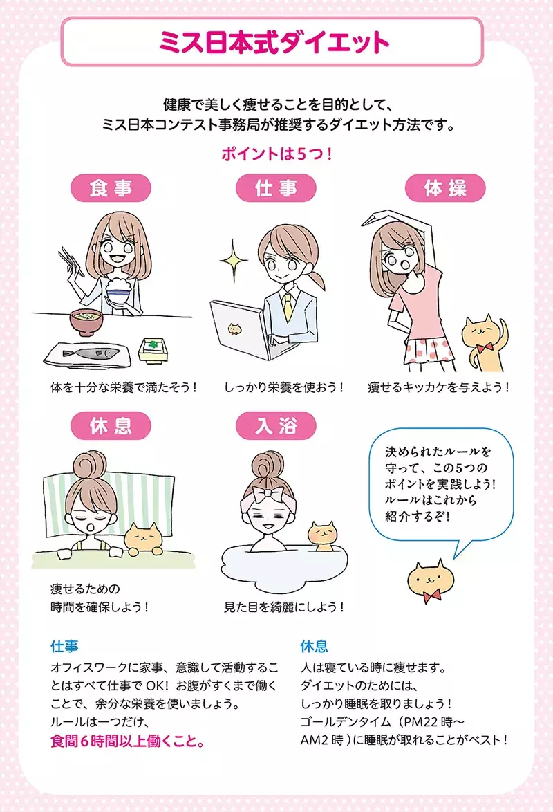 ミス日本式ダイエット法 9品目ルールで痩せるコツ イラスト ローリエプレス