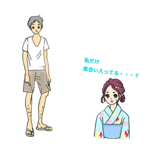 二人で浴衣が着たいのに 彼の服装に対する浴衣デート中の女子の本音 ローリエプレス
